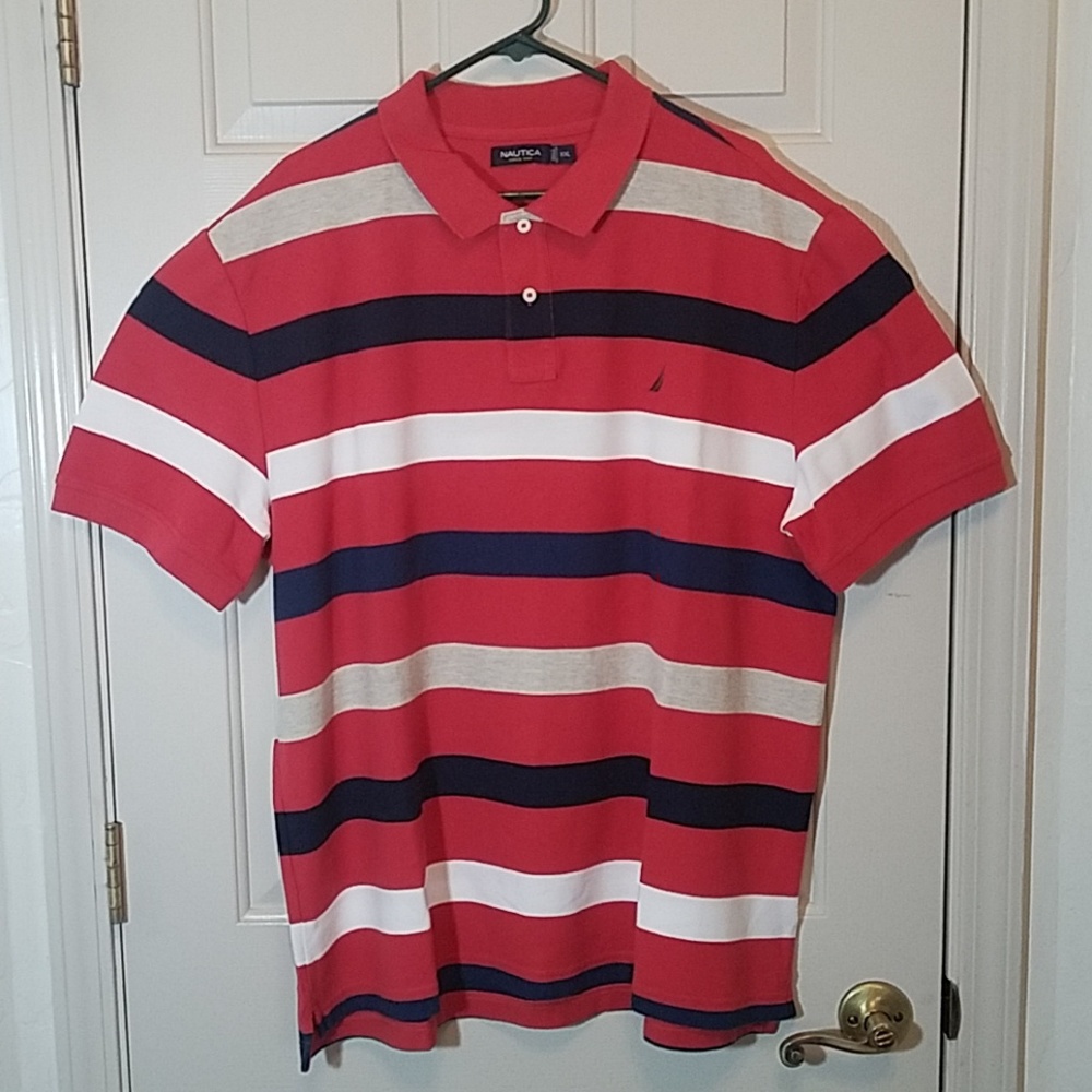 Rare vintage Nautica XXL Polo red striped